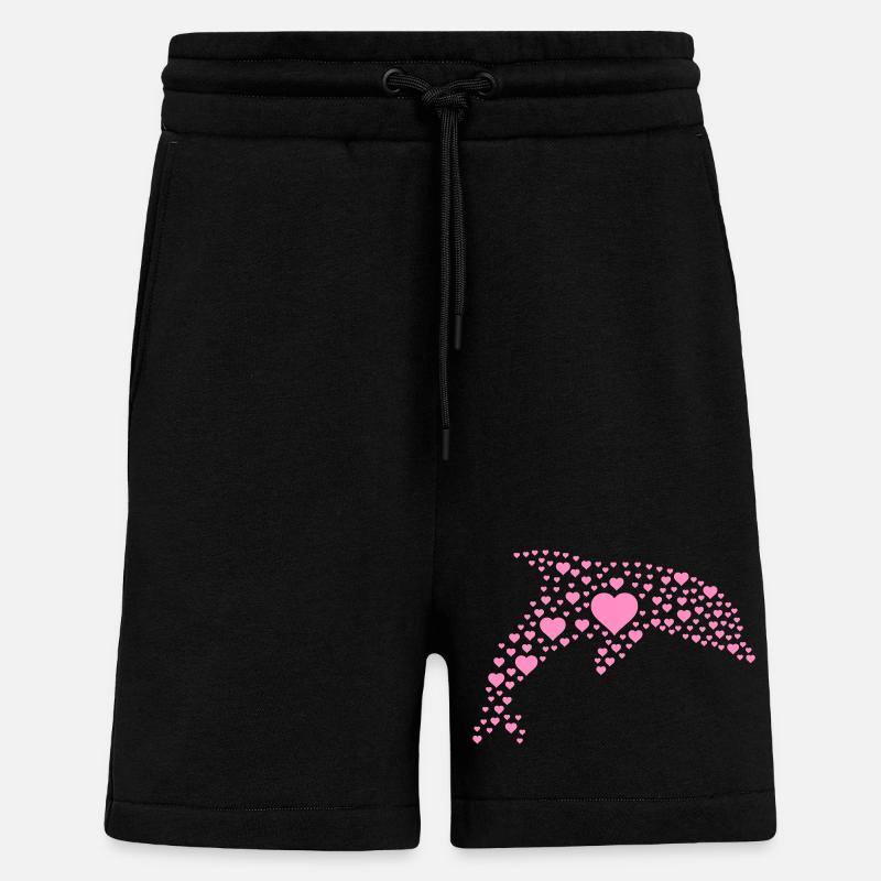 Delfin mit kleinen Herzen - Shorts - made by SPREAD - SOLID BLACK