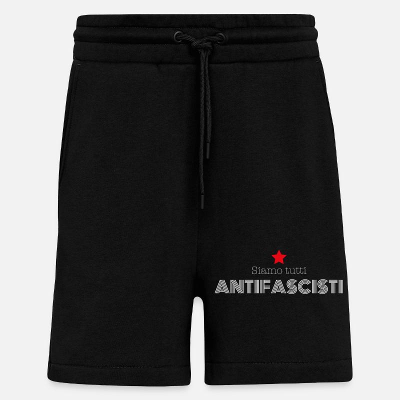  « Siamo tutti antifascisti » – Slogan engagé - Short bio décontracté fabriqué en UE - SOLID BLACK