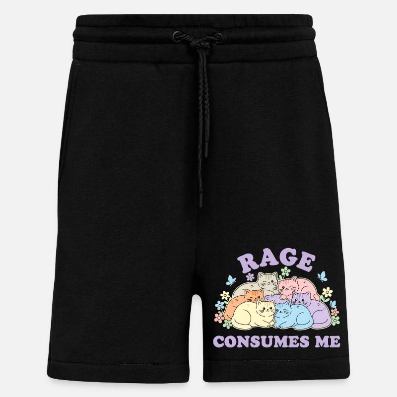 Pastel Cats Cuddly Cloud - Shorts - made by SPREAD - SOLID BLACK