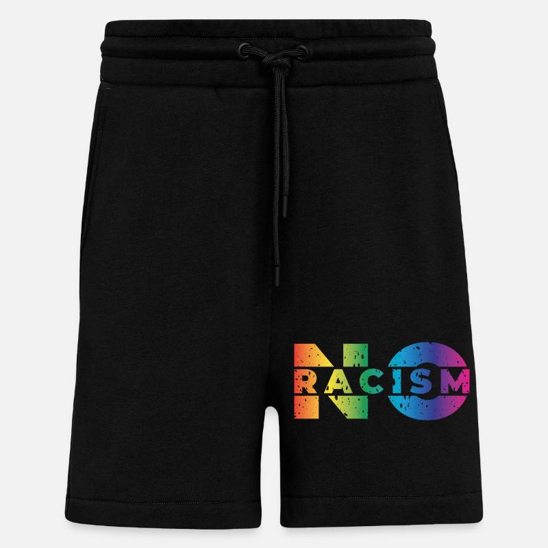 Pas de racisme - Short bio décontracté fabriqué en UE - SOLID BLACK