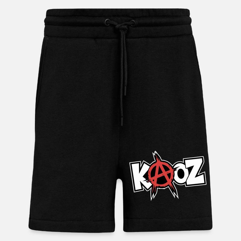 Kool KAOZ Anarchy Graffiti - Short bio décontracté fabriqué en UE - SOLID BLACK