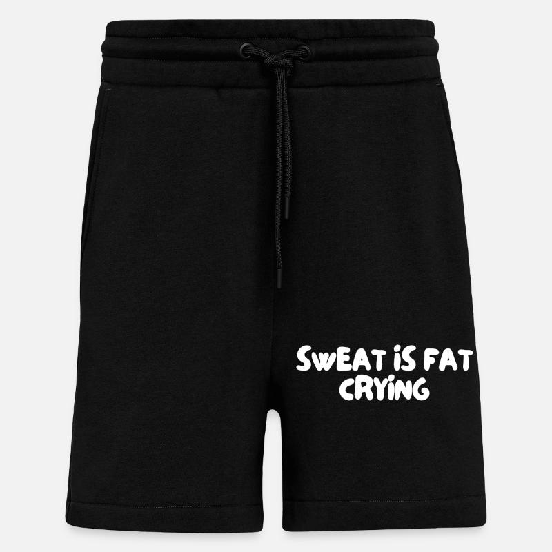 sweat is fat crying - Shorts - made by SPREAD - SOLID BLACK
