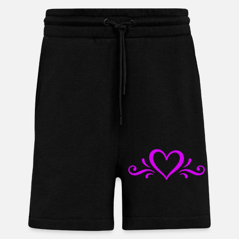 Icône de cœur - Short bio décontracté fabriqué en UE - SOLID BLACK