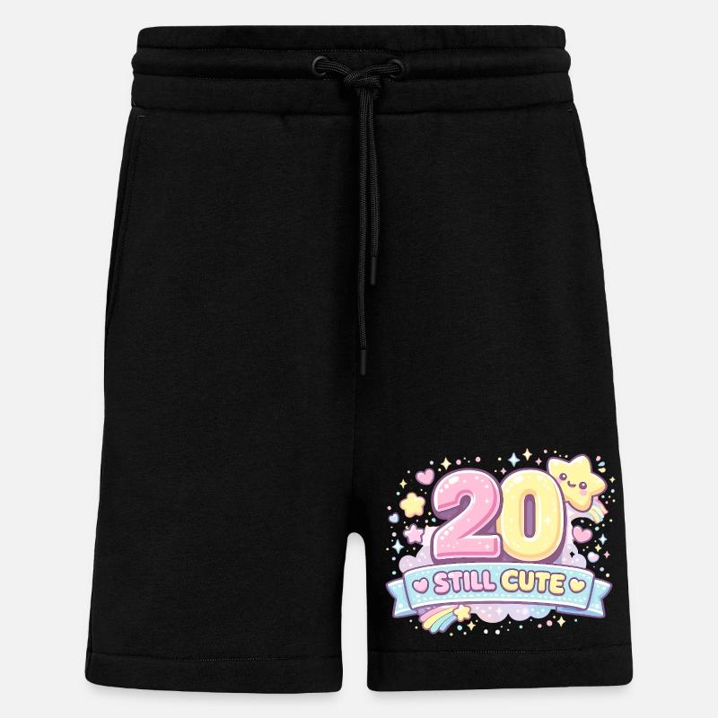Pastel 20 Toujours mignonne design - Short bio décontracté fabriqué en UE - SOLID BLACK
