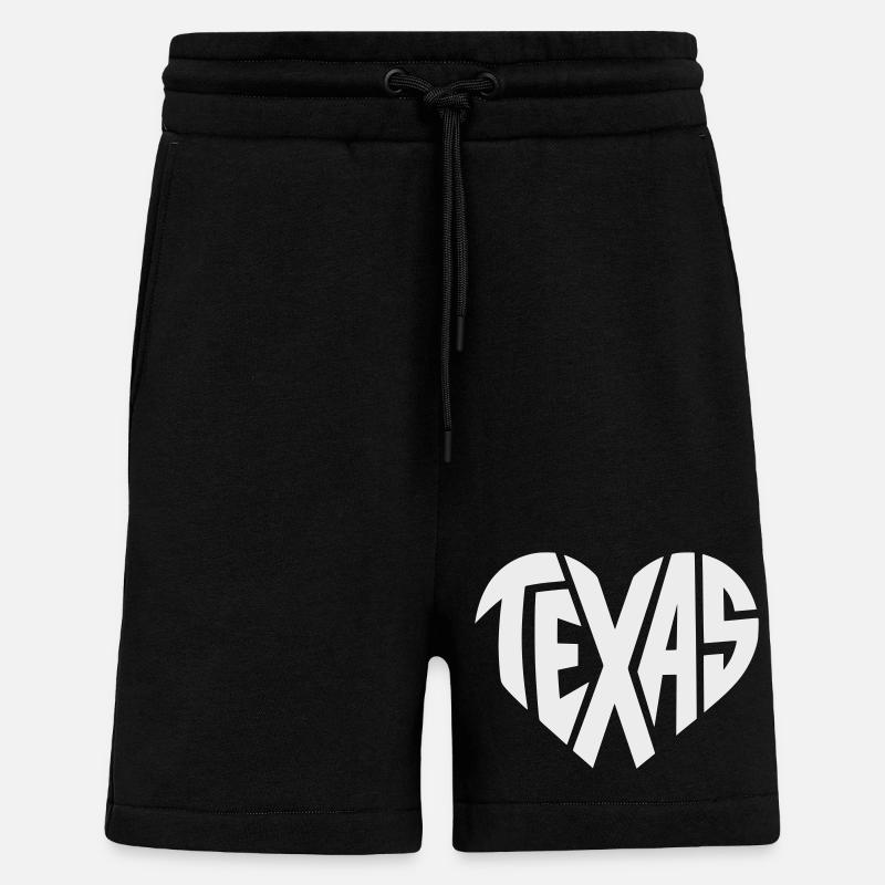 Texas Herz Typografie - Shorts - made by SPREAD - SOLID BLACK