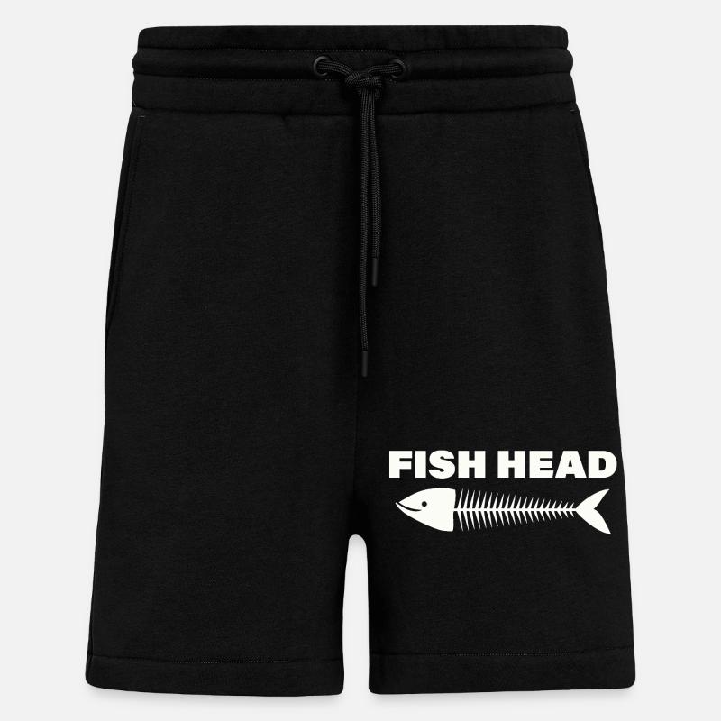 fish head - Shorts - made by SPREAD - SOLID BLACK