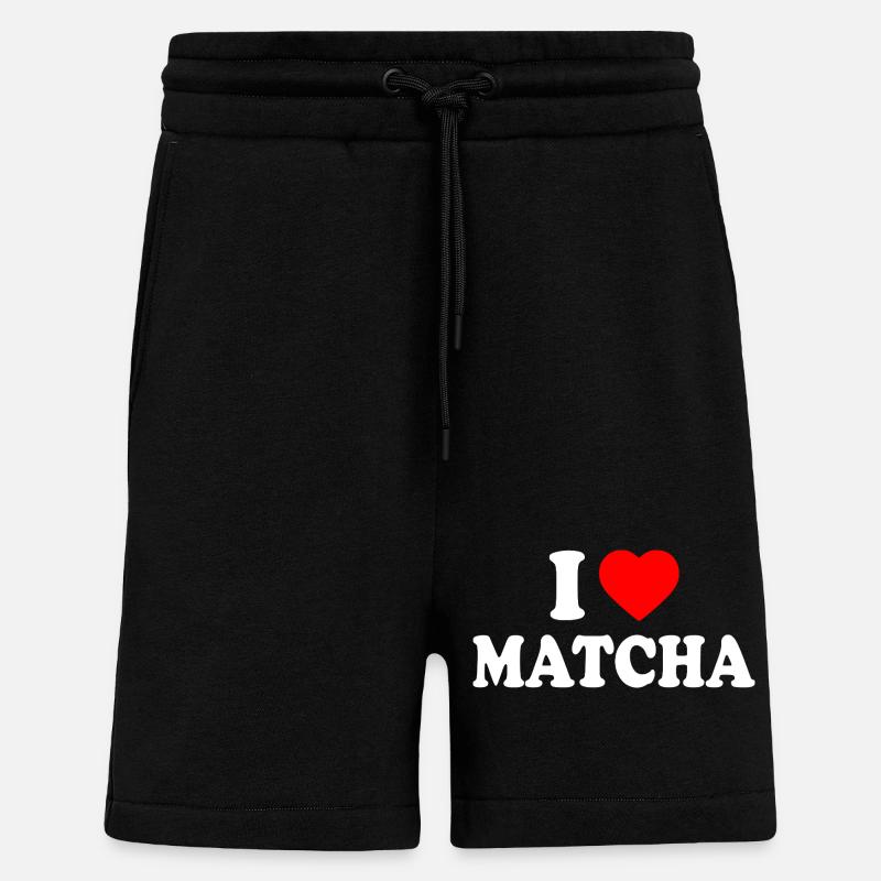 I Love Matcha - Shorts - made by SPREAD - SOLID BLACK