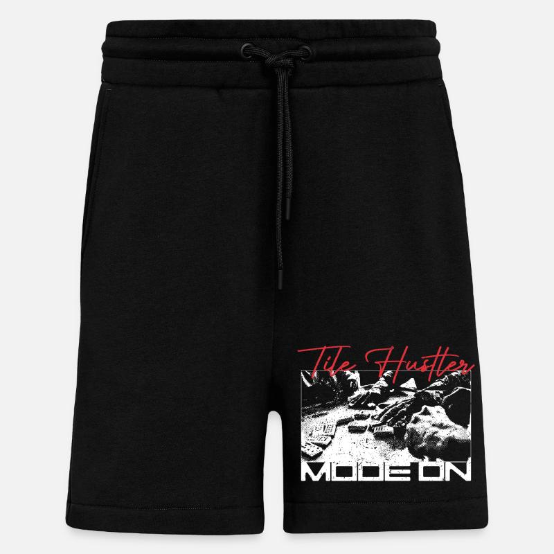Domino Tile Hustler Mode On - Shorts - made by SPREAD - SOLID BLACK