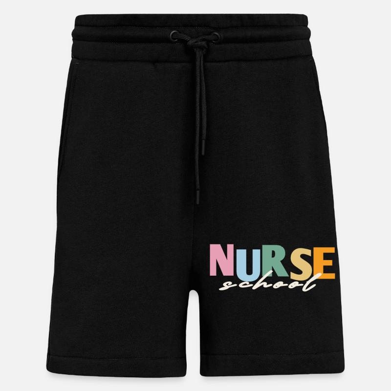 École d’infirmières rétro - Short bio décontracté fabriqué en UE - SOLID BLACK