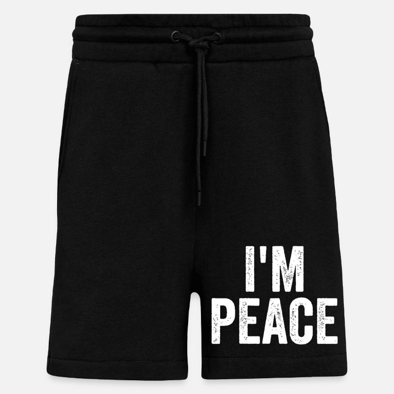 Je suis la paix - Short bio décontracté fabriqué en UE - SOLID BLACK