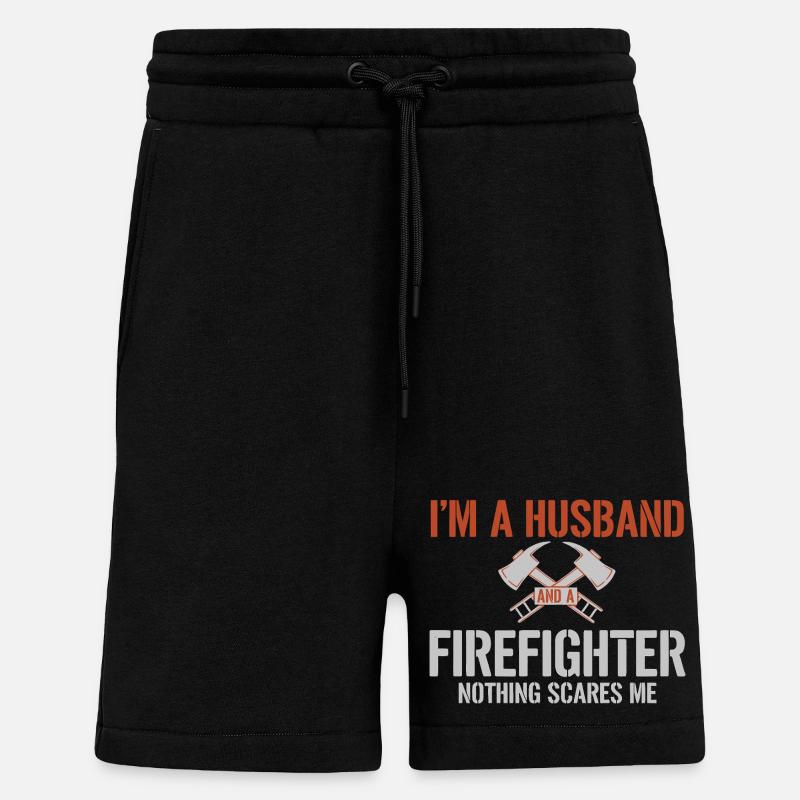 Husband Firefighter - Shorts - made by SPREAD - SOLID BLACK