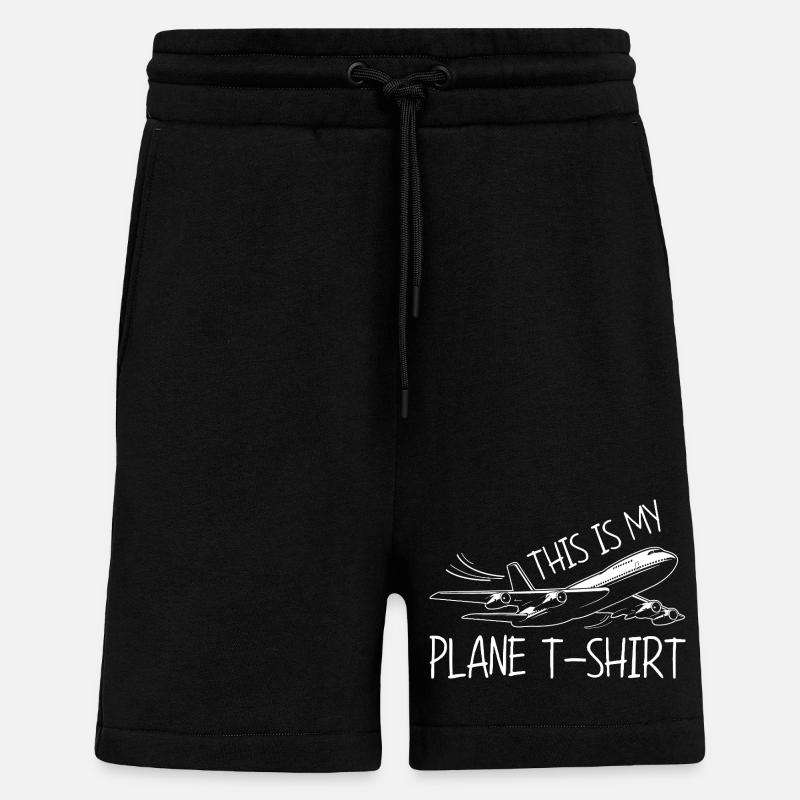 Airplane Flight Pilot Airplane Airline - Shorts - made by SPREAD - SOLID BLACK