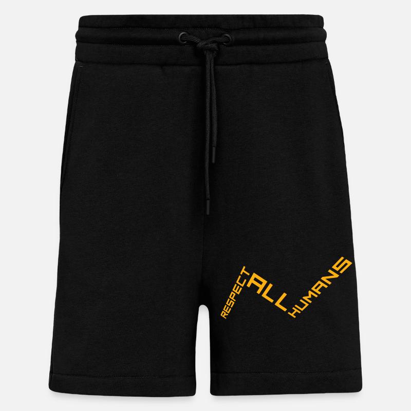 Respect All Humans Statement Menschlichkeit Spruch - Shorts - made by SPREAD - SOLID BLACK