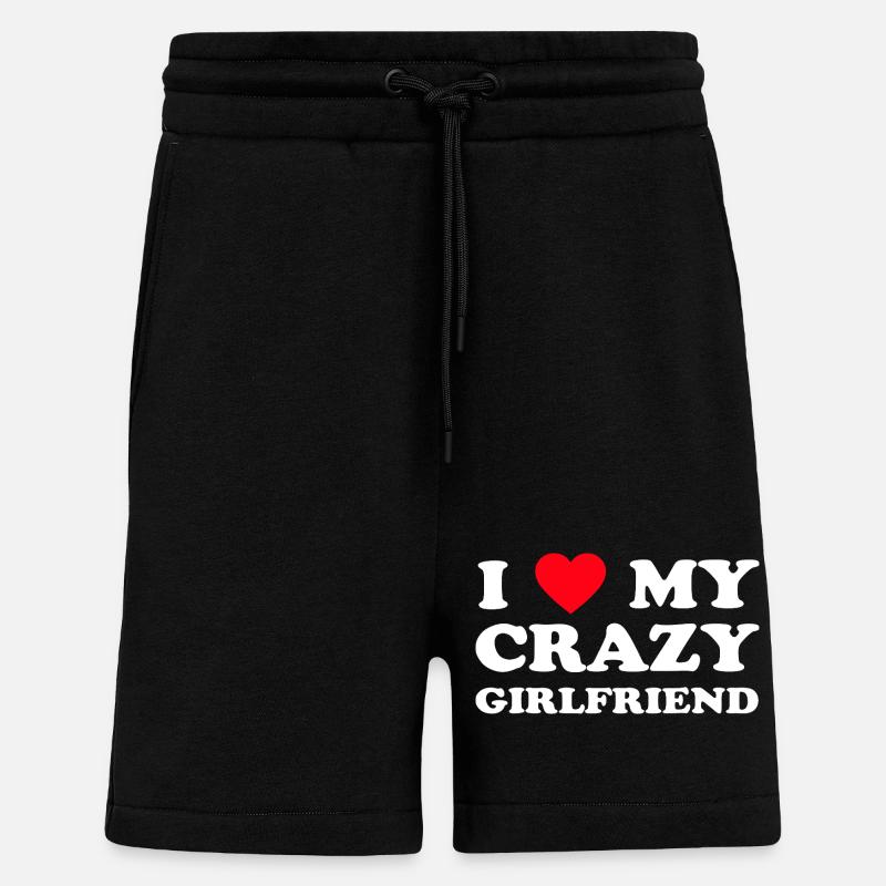 J’aime ma copine folle - Short bio décontracté fabriqué en UE - SOLID BLACK