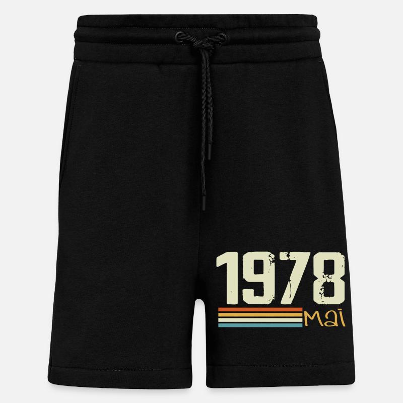 Mai 1978 - Short bio décontracté fabriqué en UE - SOLID BLACK