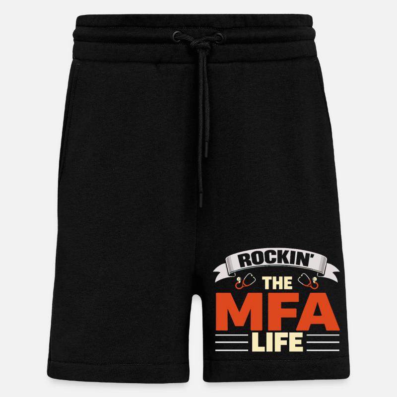 Rockin L'assistente medico MFA Life - Pantaloncini ecologici casual Made in UE - SOLID BLACK