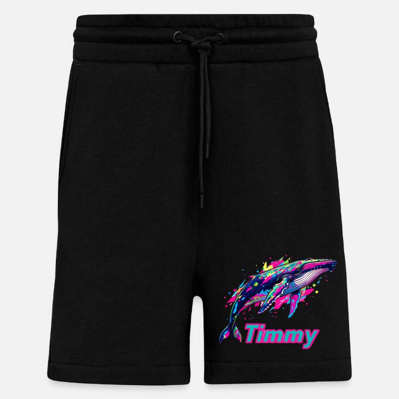 Graffiti néon de Timmy - Short bio décontracté fabriqué en UE - SOLID BLACK