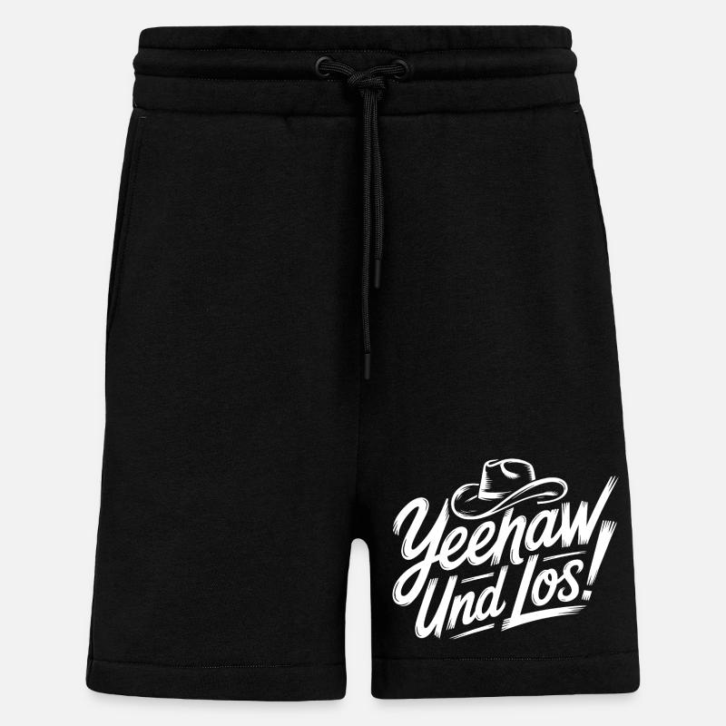 Yeah and Los! Western Script - Short bio décontracté fabriqué en UE - SOLID BLACK