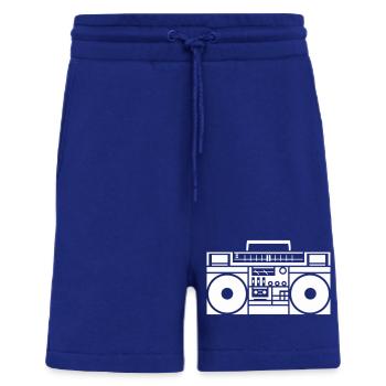 Graphisme rétro Boombox noir & blanc - Short bio décontracté fabriqué en UE - Iconic Blue - Devant