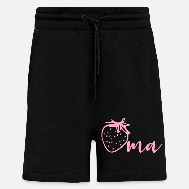 Fraises, grand-mère - Short bio décontracté fabriqué en UE - SOLID BLACK