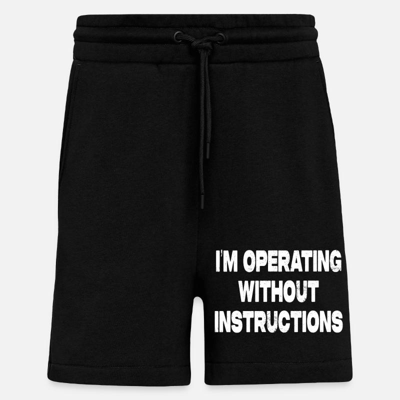 Je travaille sans guide - Short bio décontracté fabriqué en UE - SOLID BLACK