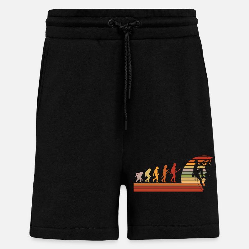 Evolution des Kletterns Retro Design - Shorts - made by SPREAD - SOLID BLACK