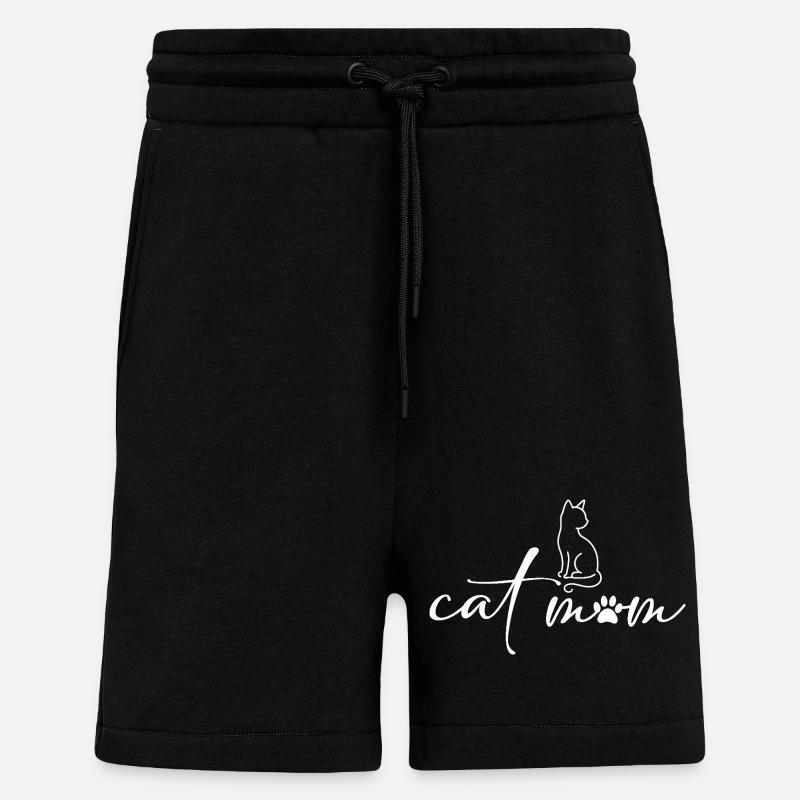 Cat Mom Silhouette Logo Cat - Shorts - made by SPREAD - SOLID BLACK