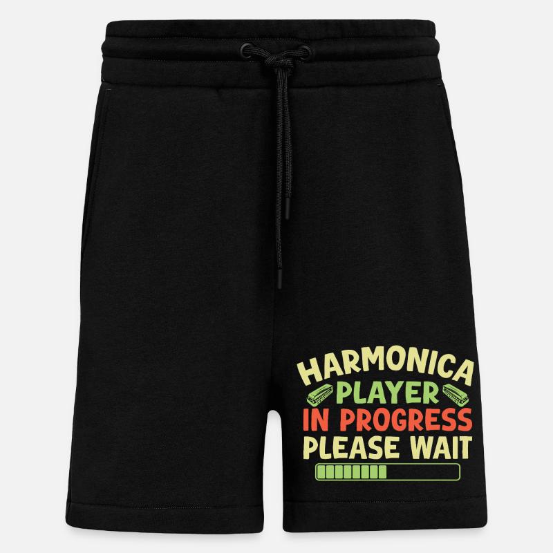 Harmonica Funny Harmonica en cours - Short bio décontracté fabriqué en UE - SOLID BLACK