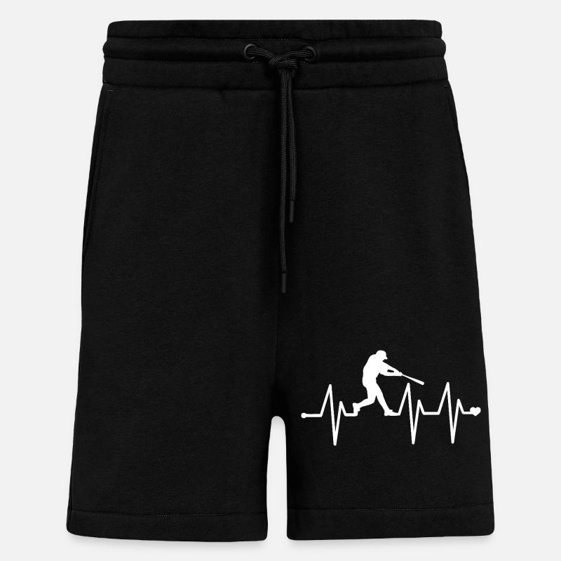 Heartbeat Baseball  - Shorts - made by SPREAD - SOLID BLACK