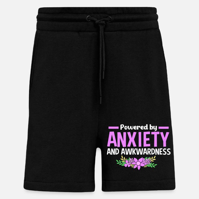 Anxiety Anxious Scaredy Introvert - Shorts - made by SPREAD - SOLID BLACK