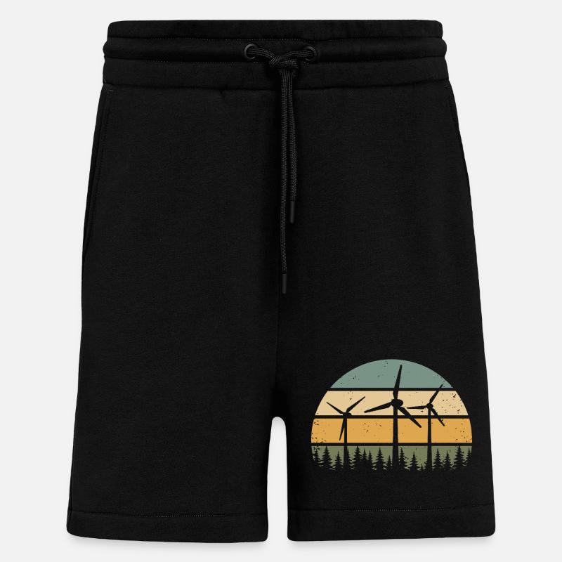 Windkraft Windrad Windenergie Windräder - Shorts - made by SPREAD - SOLID BLACK