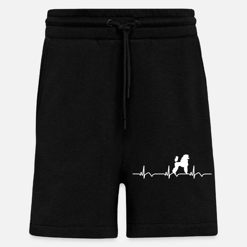 battement de cœur de caniche - Short bio décontracté fabriqué en UE - SOLID BLACK