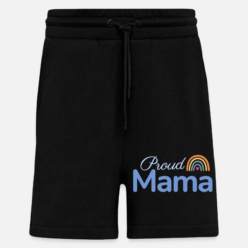 Proud Mama Regenbogen - Shorts - made by SPREAD - SOLID BLACK