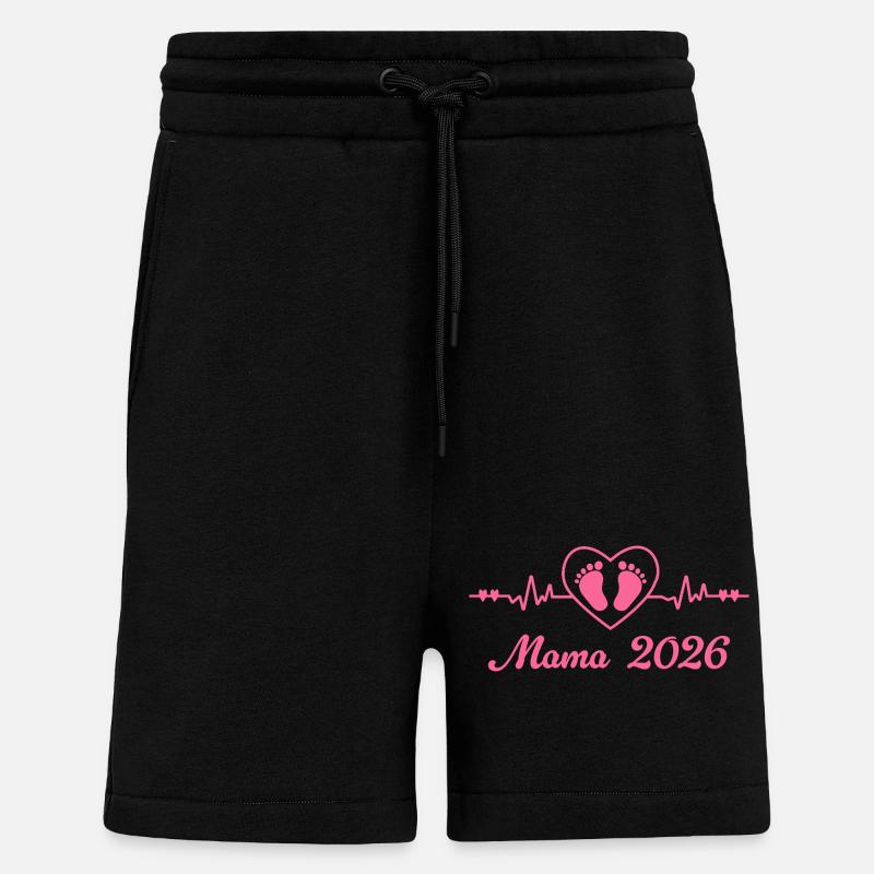 Mama 2026 Schwangerschaft Werdende Mutter - Shorts - made by SPREAD - SOLID BLACK