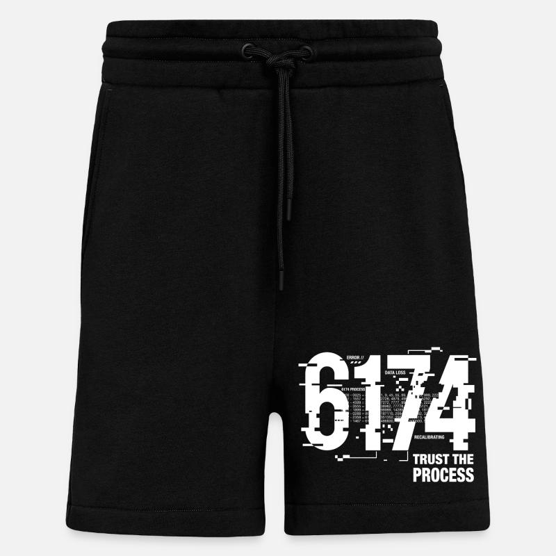 6174 Kaprekar Constant Glitch Math - Shorts - made by SPREAD - SOLID BLACK