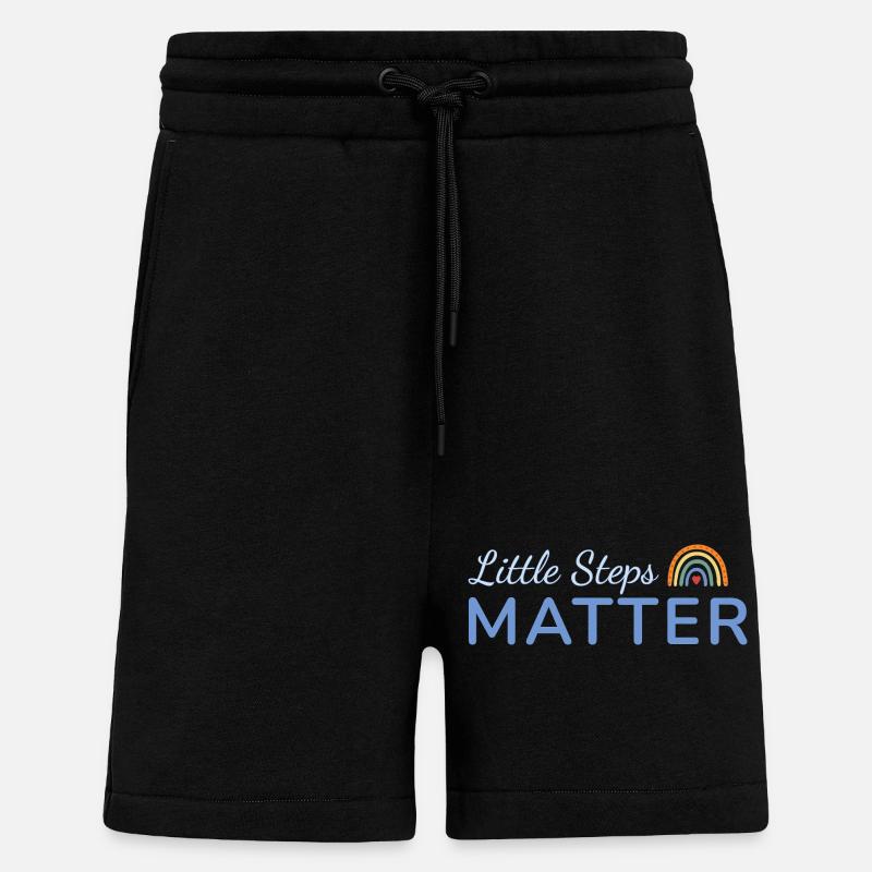Little Steps Matter Regenbogen blau - Shorts - made by SPREAD - SOLID BLACK