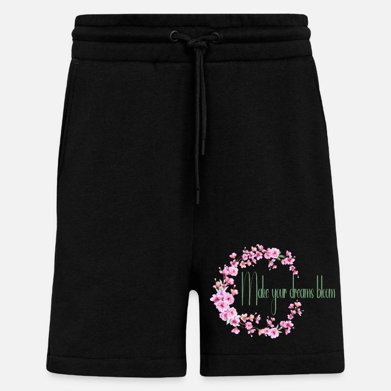 Make your dream bloom - Short bio décontracté fabriqué en UE - SOLID BLACK
