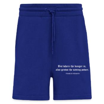Danger Sparks Strength Holderlin Quote - Shorts - made by SPREAD - Iconic Blue - Front