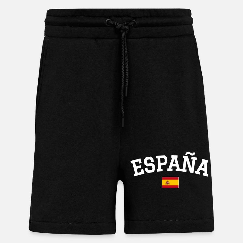 Spain Flag Design White - Shorts - made by SPREAD - SOLID BLACK