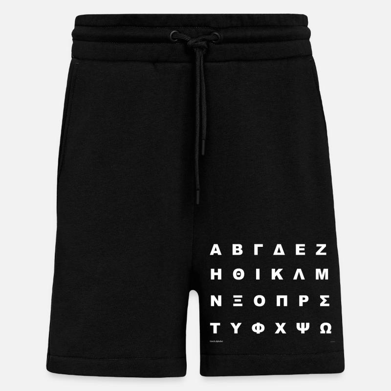 Griechisches Alphabet (weiß) - Shorts - made by SPREAD - SOLID BLACK