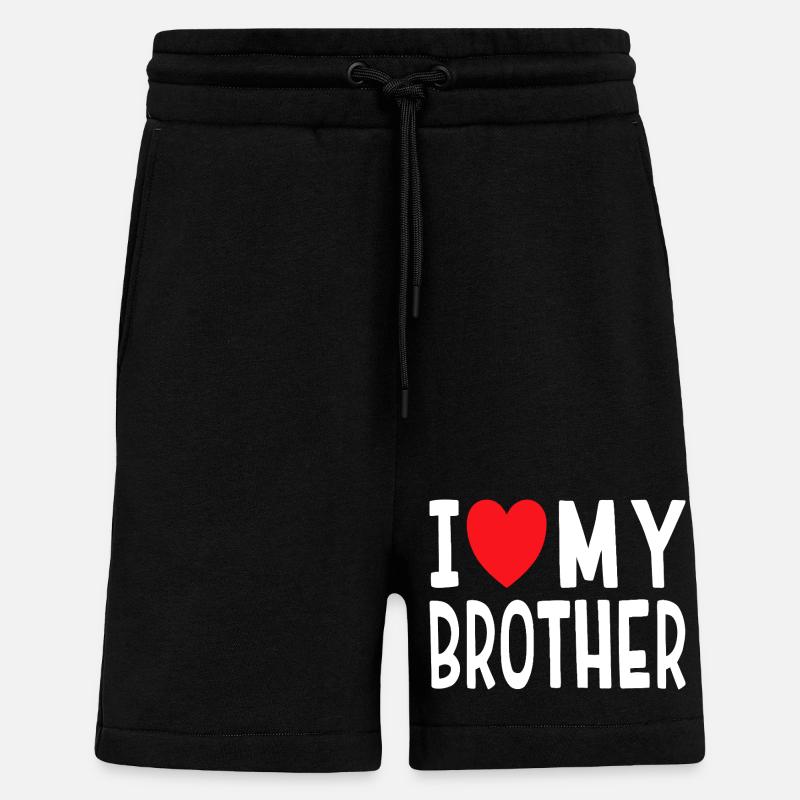 J’aime mon frère - Short bio décontracté fabriqué en UE - SOLID BLACK