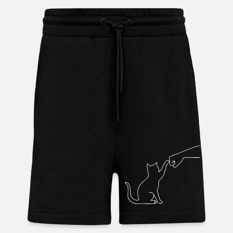 Patte de chat drôle - Short bio décontracté fabriqué en UE - SOLID BLACK