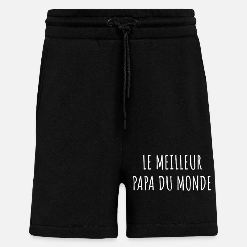 Meilleur Papa Monde - Short bio décontracté fabriqué en UE - SOLID BLACK