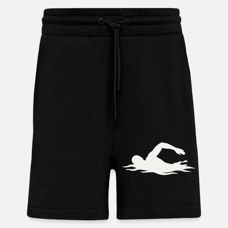 Silhouette de nageurs dans l’eau - Short bio décontracté fabriqué en UE - SOLID BLACK