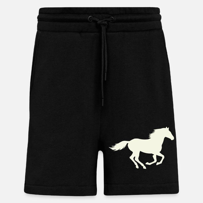 Silhouette de l’étalon sauteur - Short bio décontracté fabriqué en UE - SOLID BLACK