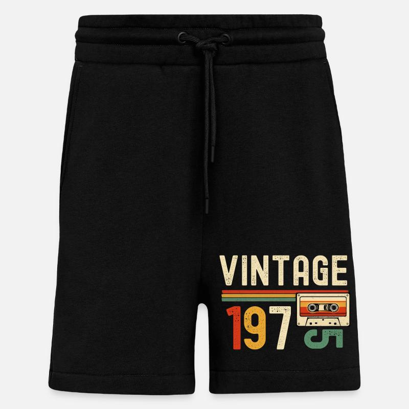 Retro 1970s Cassette - Shorts - made by SPREAD - SOLID BLACK