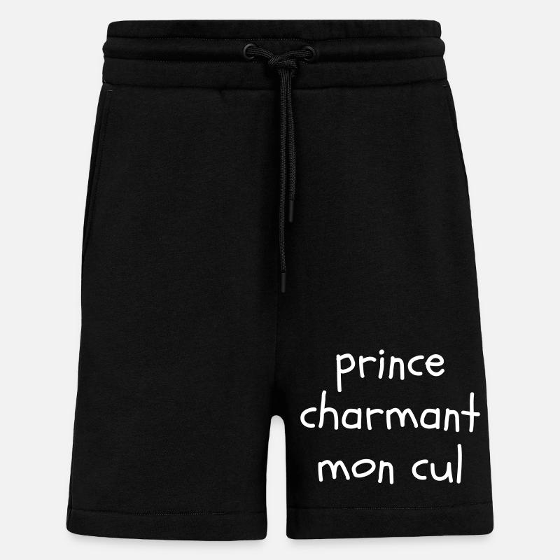Prince charmant mon cul - Short bio décontracté fabriqué en UE - SOLID BLACK