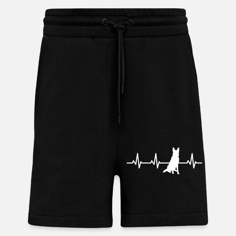 German Shepherd ECG Heartline - Shorts - made by SPREAD - SOLID BLACK