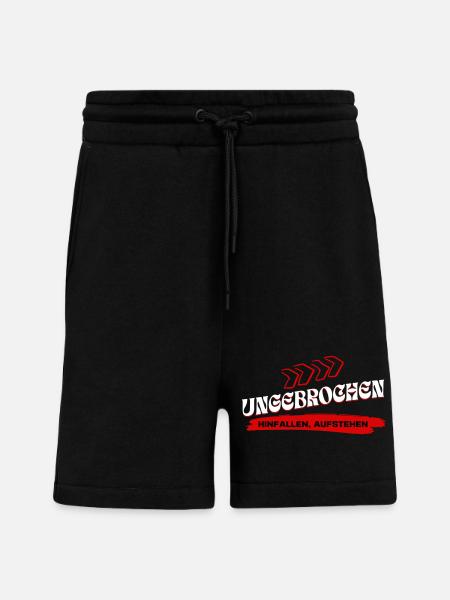 Ungebrochen Statement - Hinfallen Aufstehen - Shorts - made by SPREAD - SOLID BLACK