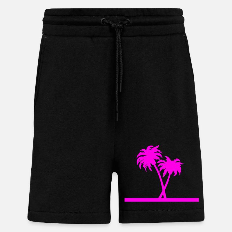 Palmiers - Short bio décontracté fabriqué en UE - SOLID BLACK